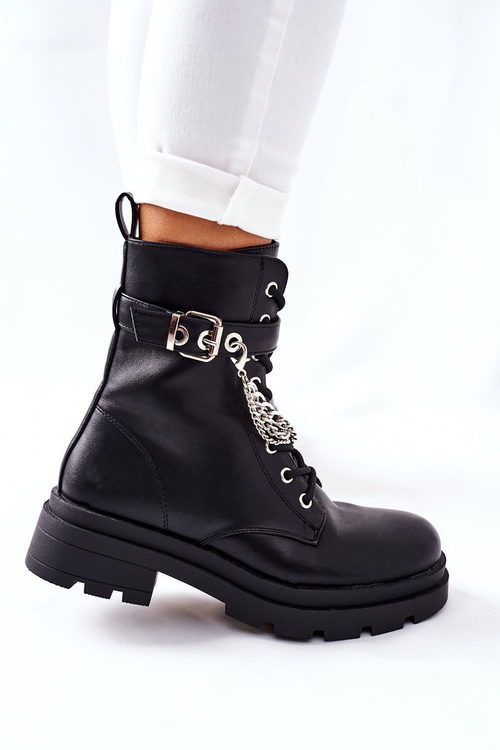 Високі черевики на масивній платформі Чорні Чикаго