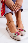 Замшеві балетки з ланцюжком Lewski Shoes 3125 Світло-бежевий