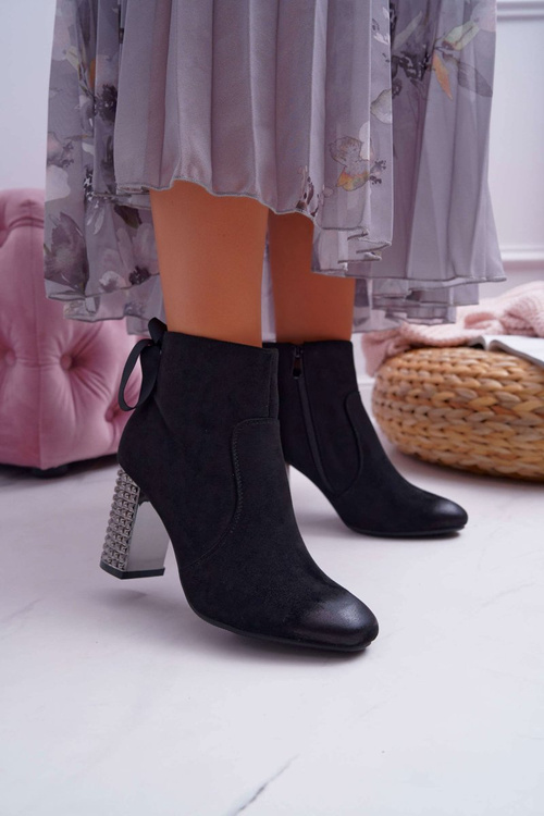 Жіночі черевики на шпильці Rock Zipper Black Stein