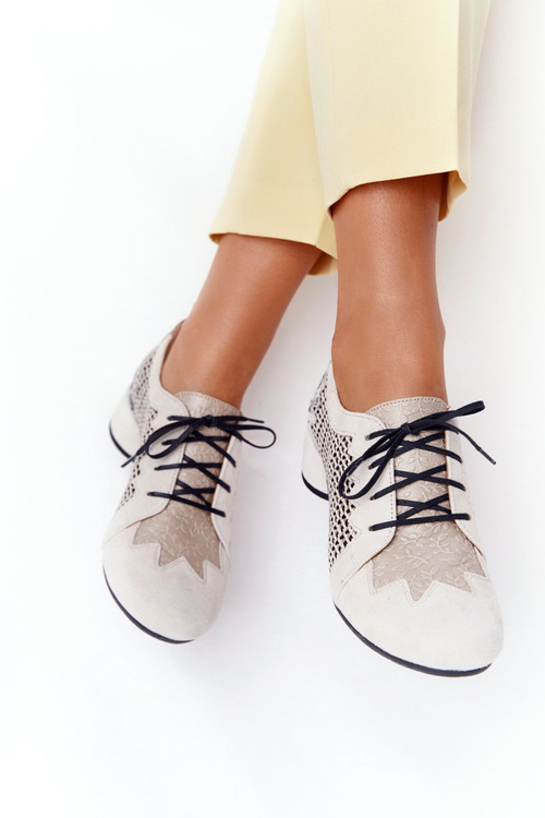 Плетені туфлі на каблуці Maciejka 04890-04 Бежеві