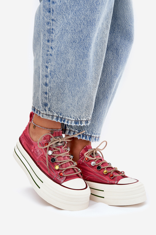 Жіночі Кросівки На Платформі Червоні GOE RR2N4104