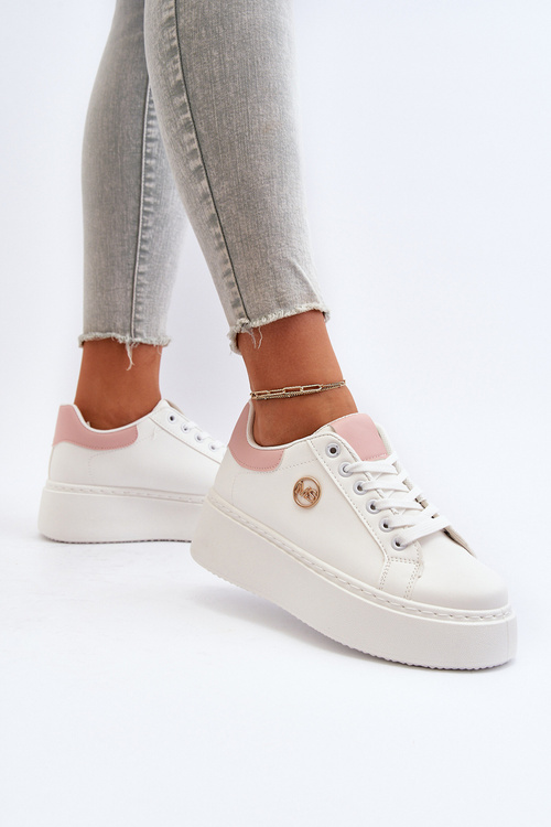 Жіночі кросівки на платформі білі Eshen