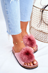 Жіночі шльопанці з помпоном Galaxo рожеві