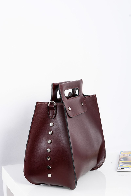 Велика жіноча темно-бордова сумочка через плече