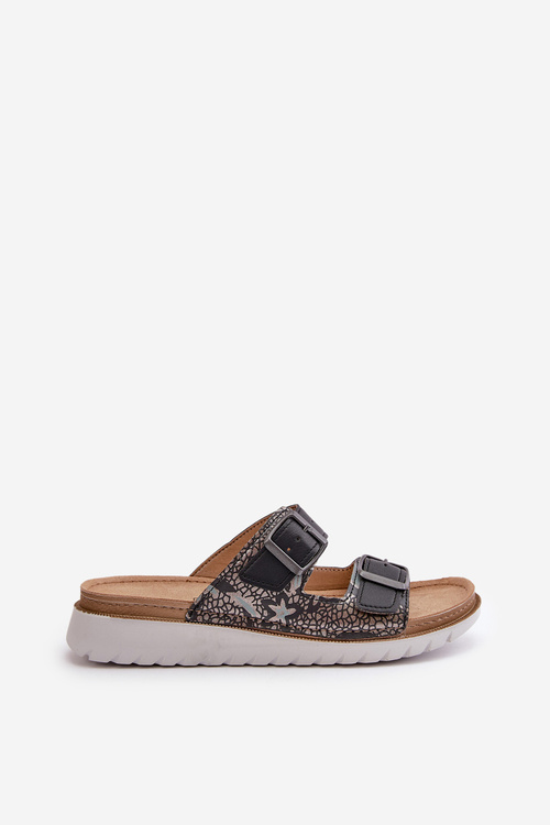 Жіночі зручні тапочки з пряжками Чорні Inblu CN000033