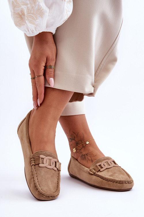 Жіночі модні замшеві мокасини коричневого кольору Rabell