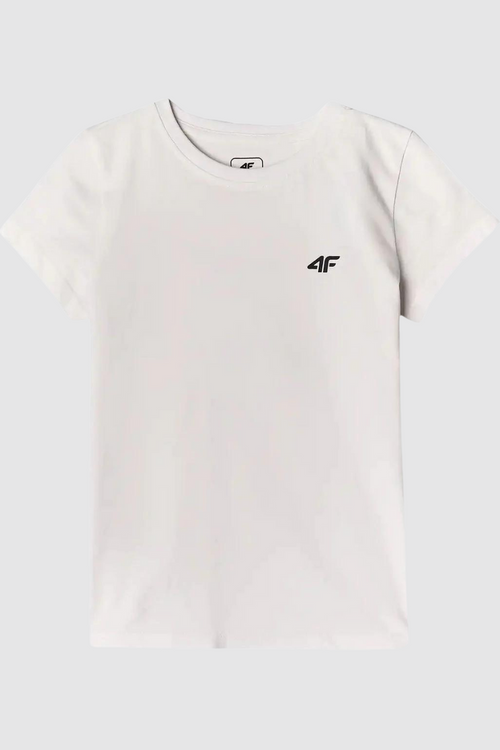 Гладка бавовняна футболка для дівчаток біла 4F 4FJWMM00TTSHF1658-10S