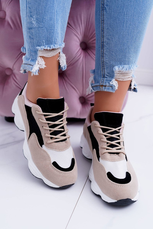 Спортивні жіночі замшеві туфлі бежевого кольору Lollipop