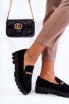 Замшеві туфлі з ланцюжком Чорні Anne