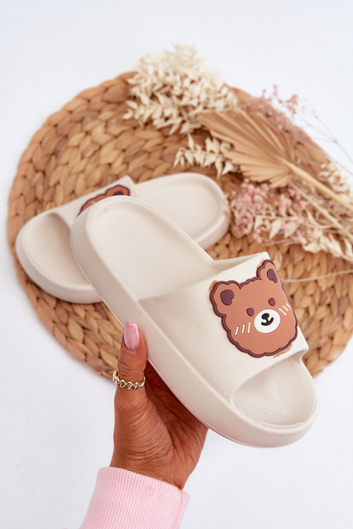 Дитячі легкі тапочки з ведмедиком Білий Lindeheta