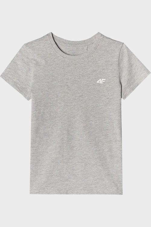 Гладка бавовняна футболка для дівчаток сіра 4F 4FJWMM00TTSHF1658-27M