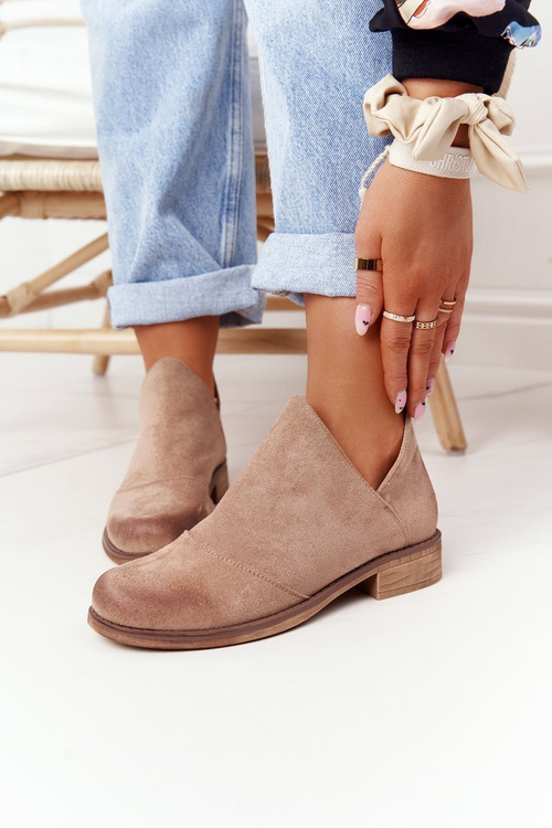 Чоботи жіночі з вирізами Хілларі бежеві