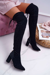 Жіночі черевики на шпильці замшеві чорні Selfie