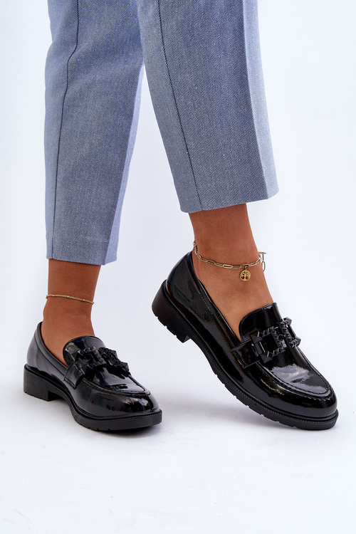 Лаковані жіночі мокасини з орнаментом S.Barski HY371A