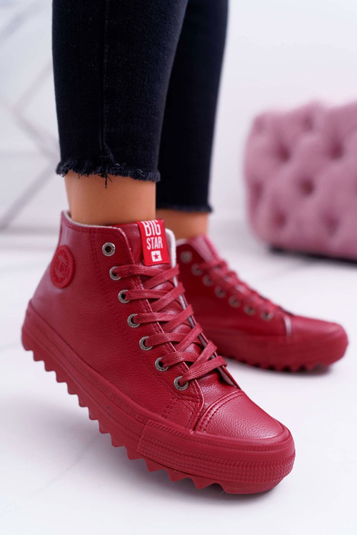 Жіночі високі кросівки Big Star з підігрівом червоні EE274112