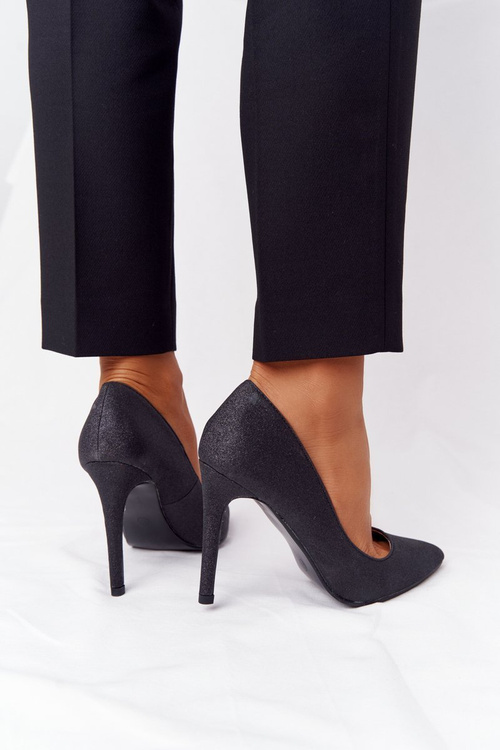 Елегантні блискучі високі підбори Lu Boo Black