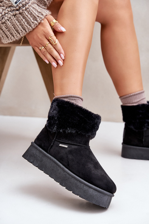 Снігові черевики на платформі з хутром Big Star OO274A108 Black