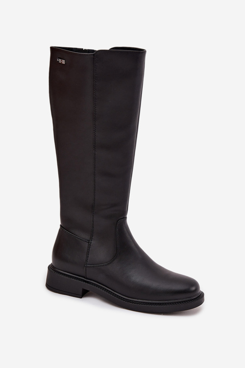 Шкіряні жіночі черевики з підкладкою на низькому каблуці Sergio Leone KZ25600-S Чорний