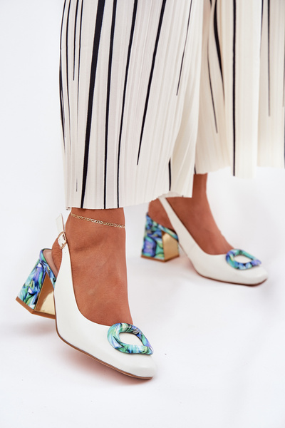 Шкіряні Жіночі Сандалі На Підборах D&A CR51-002 Білі