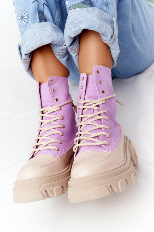 Жіночі замшеві черевики Lewski Shoes 3007-0 Фіолетові