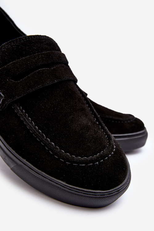 Чоловічі замшеві лофери Zazoo 1574 Чорні