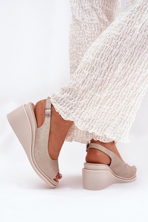 Жіночі шкіряні сандалі на платформі S.Barski LR51-539 золоті