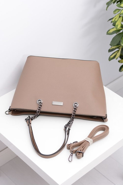 Жіноча велика коричнева класична сумочка