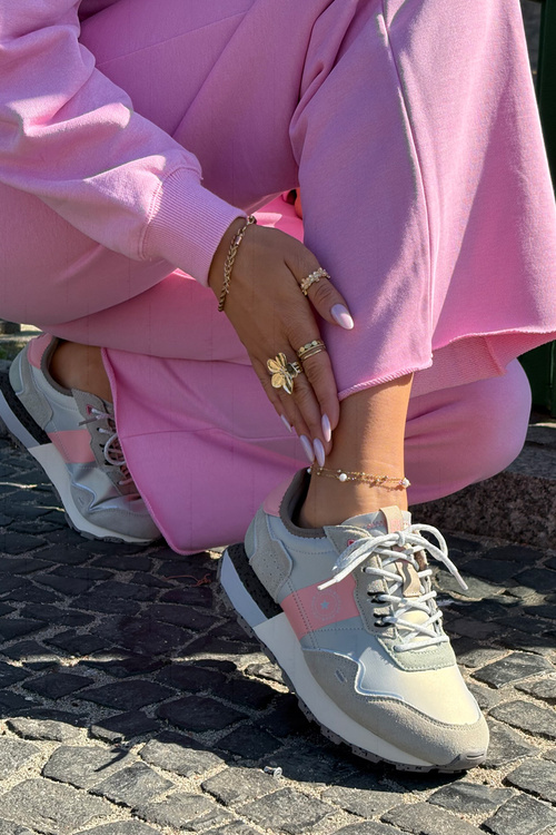 Жіночі Замшеві Кросівки Big Star RR274243 HI-POLY SYSTEM Сірі-Рожеві