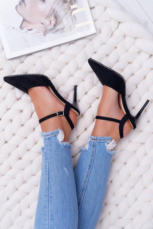 Жіночі туфлі на високих підборах з лакованими каблуками