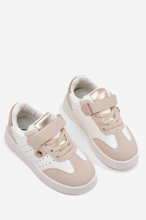 Спортивне Взуття Кросівки Для Дівчат На Липучці Бежеві Zarina