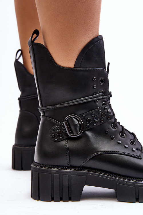 Декоровані жіночі робочі черевики чорні Vestara