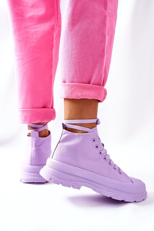 Високі кросівки на масивній підошві фіолетового кольору Trissy