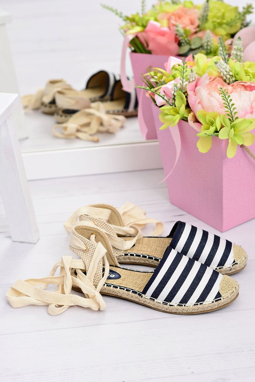 Жіночі лляні балерини, багатоярусні еспадрільї Mara. Море