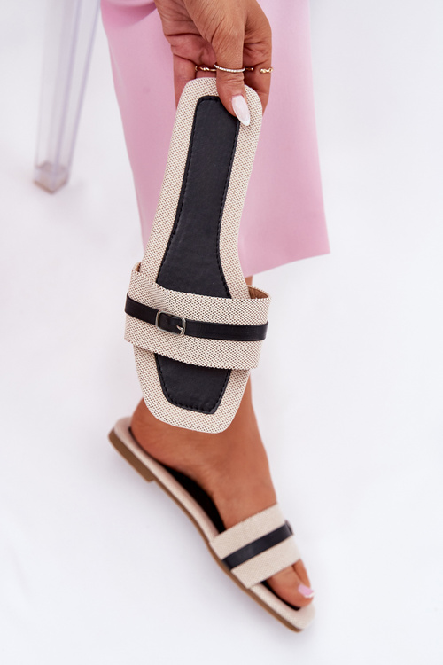 Плоскі жіночі сандалі з ремінцем і пряжкою бежеві Zilina