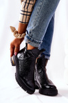 Утеплені шкіряні чоботи Crocodile Black Tanya