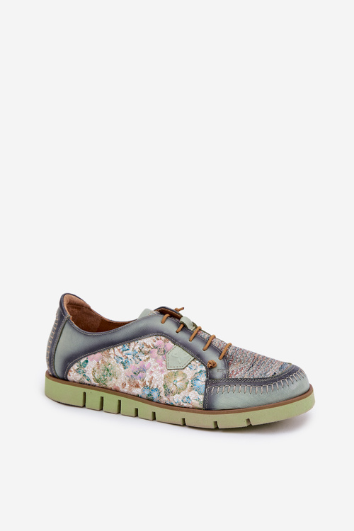 Шкіряні Жіночі Черевики З Візерунком Maciejka 06784-09 Зелений