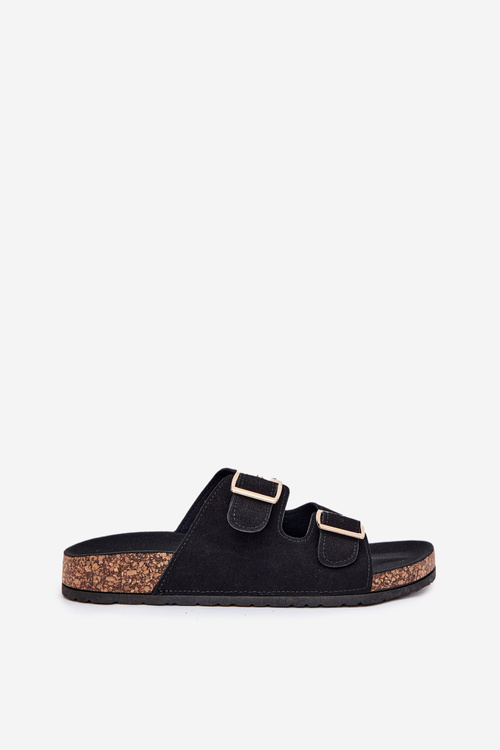 Жіночі Сандалі З Золотими Пряжками І Швами Чорні Lunera