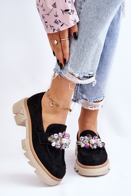 Жіночі туфлі лофери з орнаментом Black Issac