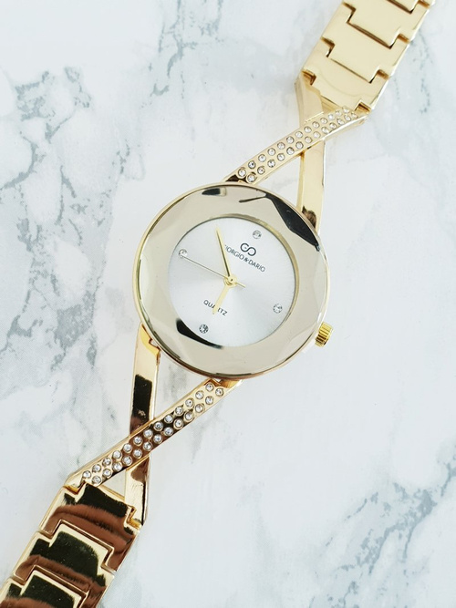Жіночий годинник Giorgio & Dario з паєтками Cube Gold