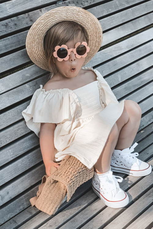 Дитячі високі кросівки з мереживом білого кольору Roly-Poly