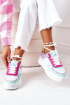 Спортивне взуття на платформі біло-фіолетовий Freedom