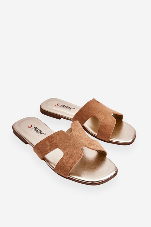 Жіночі класичні замшеві тапочки бежеві Evana