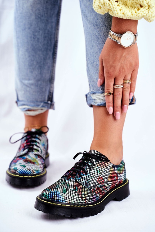 Жіночі броги Оксфорди Flowers Leather Maciejka 04087-43