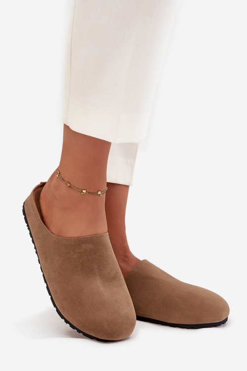 Жіночі тапочки на платформі темно-бежеві Sylviane