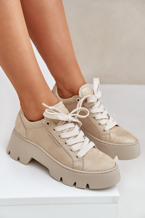 Кросівки Спортивне Взуття На Платформі CheBello 4632 Золоті