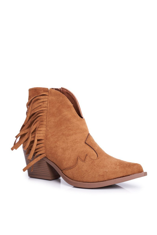 Жіночі черевики на шпильці з бахромою Ковбойський верблюд Сібі