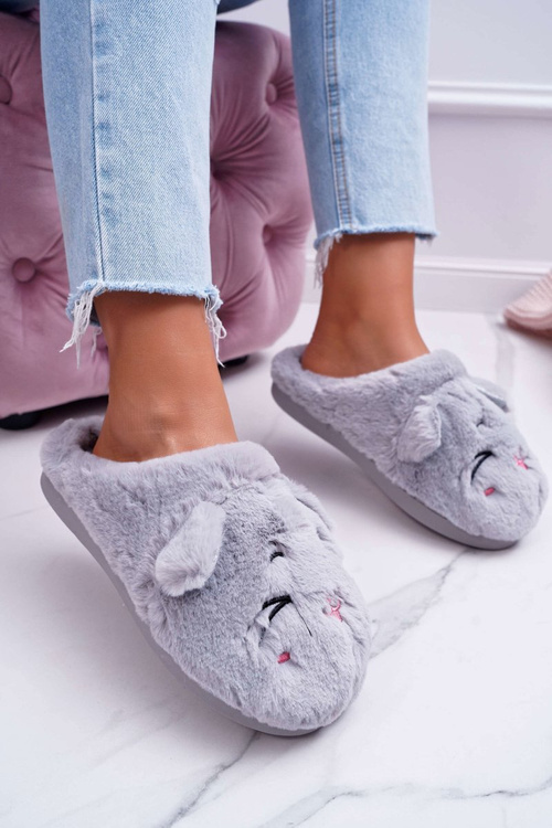 Жіночі тапочки Котячі вушка сірі соні