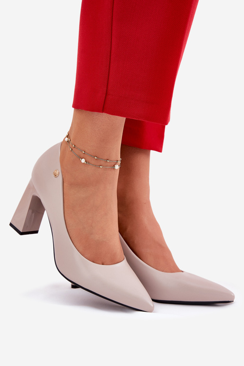 Елегантні Туфлі На Блоковому Каблуку Vinceza 62221 Сірі