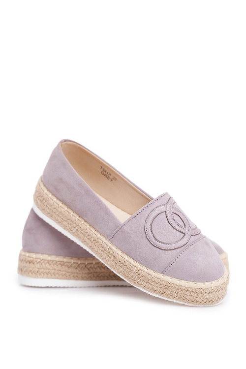 Жіночі еспадрільї на товстій підошві лляні сірі Febi