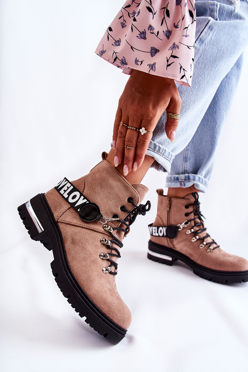 Замшеві теплі черевики з поясом Коричневі Aurelio